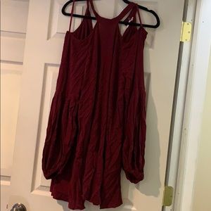 Free People Burgundy Tunic Dress